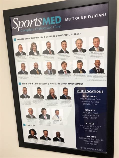 Sportsmed huntsville - SportsMED Orthopedic Surgery & Spine Center's board-certified team of specialized hip surgeons can help ease your pain. To discuss surgical options for your hip condition, call the office or use the online booking tool to schedule a consultation at any of our four locations servicing the communities of Huntsville, Madison, Athens, and Decatur ... 